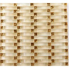 Hand painted crystal glass tile sheets gold mosaic bathroom arch kitchen backsplash ideas bridge patterns wall decor HPT88