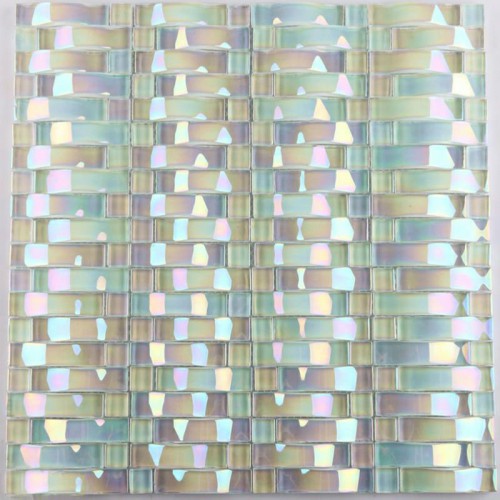 Iridescent glass mosaic tile sheets arch kitchen mosaic backsplash designs interlocking patterns wall tiles decor CGT89