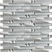 Silver Glass Metal Tile Linear Mosaic Shiny Backsplash Bathroom Wall Tiles