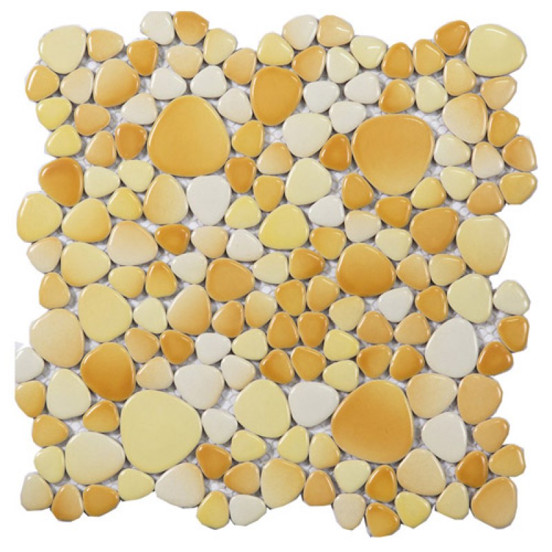 glazed porcelain ceramic mosaic pebble tile yellow porcelain wall ... glazed porcelain ceramic mosaic pebble tile yellow porcelain wall ...