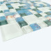 Glossy Glass Backsplash Tile Blue Sky Crackle Bathroom Shower Wall Tiles