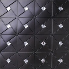 Black alucobond tile self adhesive aluminum composite crystal glass diamond mosaic peel and stick backsplash kitchen wall tiles ALT4061