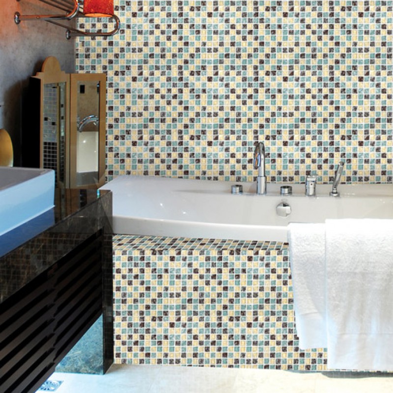 Crackle Glass Tile Backsplash Ideas Bathroom And Kitchen Shower Wall