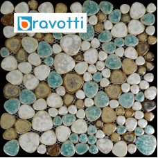 Bravotti Porcelain Pebble Tile Heart-Shaped Mosaic Wall and Floor Tiles