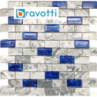 Bravotti blue glass tile kitchen backsplash subway marble bathroom wall shower bathtub fireplace