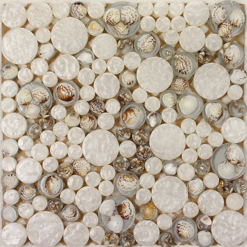 Penny Round Glass Mosaic Tile, Round Glass Mosaic Tile