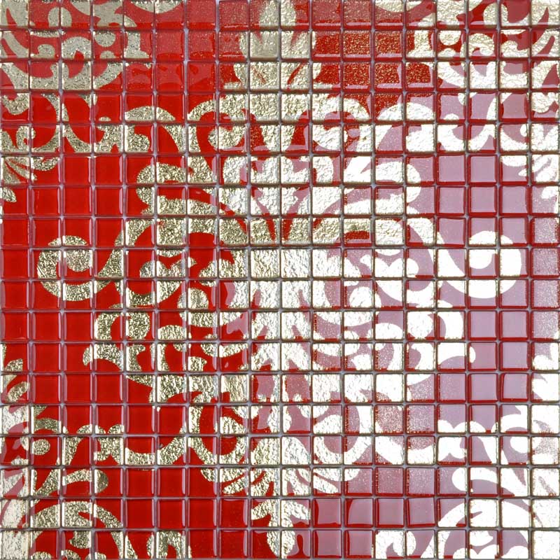Crystal Gl Tile Backsplash Gold And Red Mosaic Murals Crystal Gl Tile Backsplash Gold And Red Mosaic Murals Tmf008 Plated Patterns Puzzle Wall