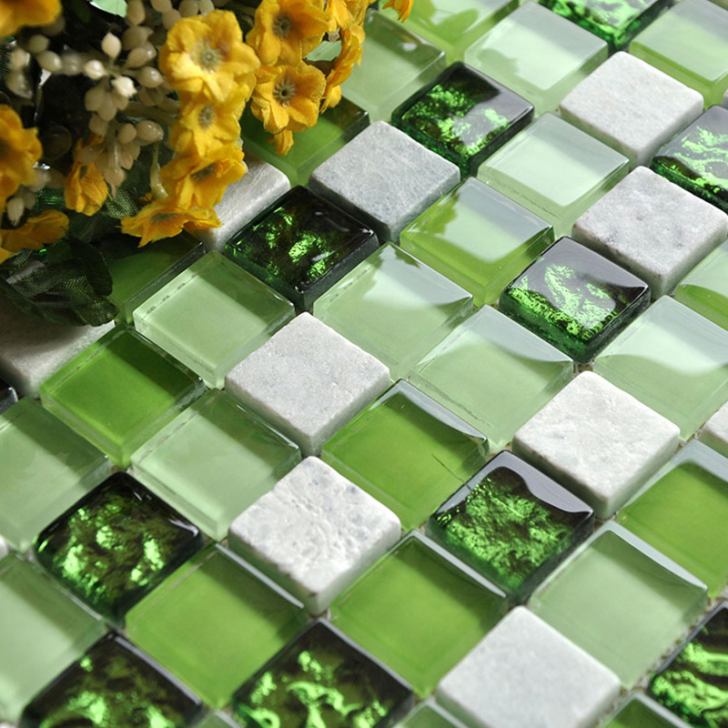 ice crack glass mosaic tile kitchen backsplash wall stone mosaics green glass mosaic tile sheets