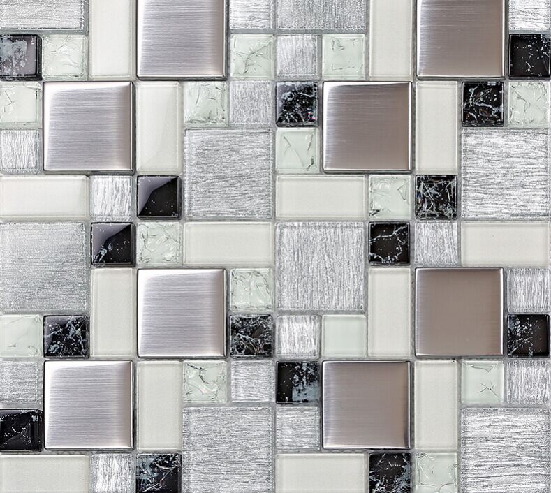 Crystal Gl Tile Backsplash Satin Patterns Silver Plated Brushed Mosaic Tiles Bravotti Crystal Gl Tile Backsplash Satin Patterns Silver Plated Brushed Mosaic Tiles Bravotti