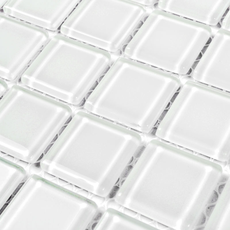 Glass Mosaic Tile Backsplash For, White Glass Tile Backsplash
